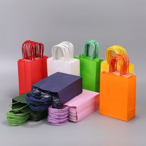 wholesale with your own logo reusable paper packaging bags for small businesses plain cheap brown paper bags with handles