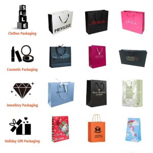 wholesale gift shoes clothing packaging thick kraft paper bag corporate tote large luxury paper shopping bags with handles
