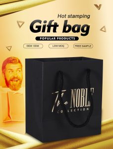 custom logo luxury boutique black shopping paper bag with handle recycled retail small personalised gift packaging paper bags