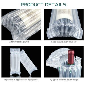 proper price top quality wrap packaging air bubble inflatable air column bag for wine bottle