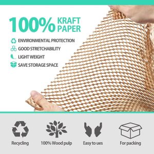 biodegradable eco friendly custom size recycled honeycomb packaging wrap kraft honeycomb paper